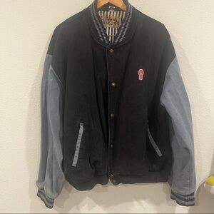 Vintage Kenworth college varsity style jacket blue and black denim size XXL